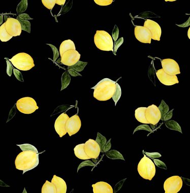 limonlarla el çizimi renksiz desen