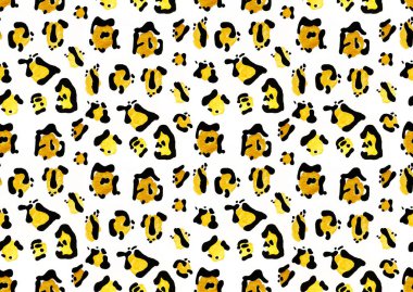 Leopar benekli, renksiz, parlak desenli el çizimi.