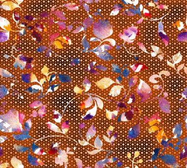 Daireleri ve renkli çiçekleri olan kusursuz geometrik parlak desen