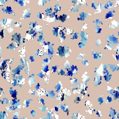 Renkli çiçeklerle renksiz parlak desen 