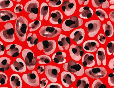 Leopar benekli, renksiz, parlak desenli el çizimi.