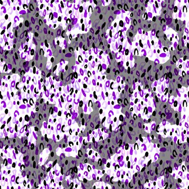 Leopar benekli, renksiz, parlak desenli el çizimi.