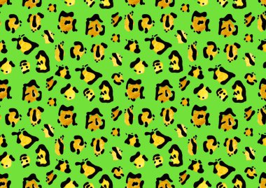 Leopar benekli, renksiz, parlak desenli el çizimi.