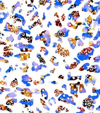 Leopar benekli, renksiz, parlak desenli el çizimi.