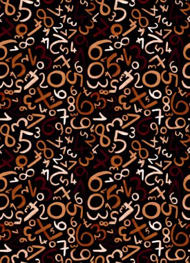 desenli karikatür dekoratif numaralar, vektör, illüstrasyon