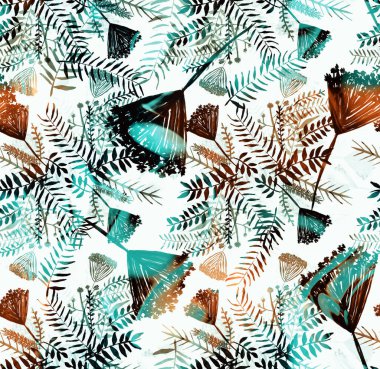 Dallı, renksiz, parlak desenli el çizimi.