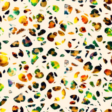Leopar benekli, renksiz, parlak desenli el çizimi.