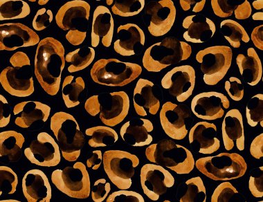 Leopar benekli, renksiz, parlak desenli el çizimi.