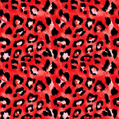Leopar benekli, renksiz, parlak desenli el çizimi.