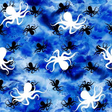 Ahtapot şekilli soyut renksiz parlak kravat deseni