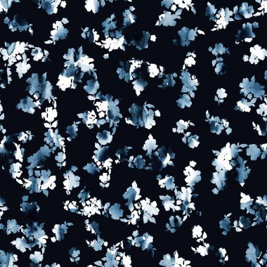 Renkli çiçeklerle renksiz parlak desen 