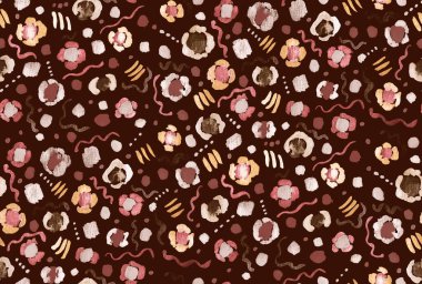 El çizimi pürüzsüz renkli parlak leopar deseni 