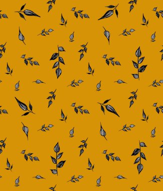 Yapraklarla renksiz, parlak desenler çizilmiş. 