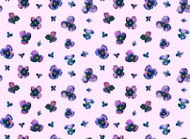 Renkli çiçeklerle renksiz, parlak desenli el çizimi