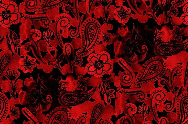 Renkli çiçeklerle renksiz desenli el çizimi. 