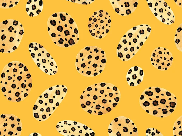 Mão Desenhado Padrão Brilhante Colorido Sem Costura Com Manchas Leopardo — Fotografia de Stock