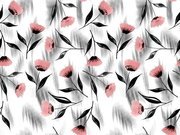 Karta Ręcznie Rysowane Akwarela Jasne Kwiaty — Zdjęcie stockowe