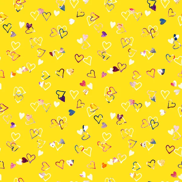 Seamless Colorful Bright Pattern Hearts — Stock Photo, Image