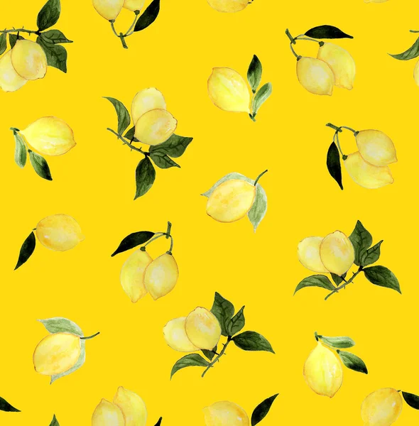 Handgezeichnete Nahtlose Bunte Muster Mit Zitronen — Stockfoto