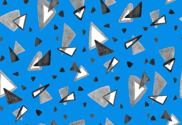 Бесшовный Яркий Рисунок Расплывчатыми Треугольниками Акварелью — стоковое фото