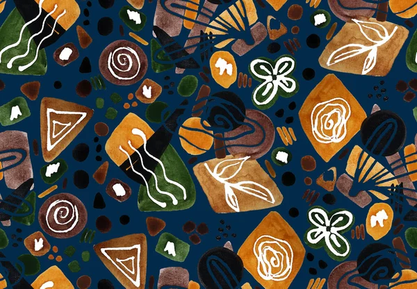Met Hand Getekend Naadloos Kleurrijk Helder Patroon Met Aquarel Geometrische — Stockfoto