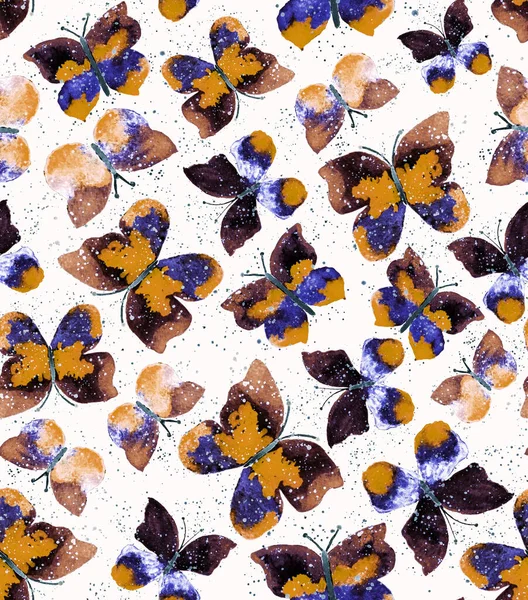Απρόσκοπτη Πολύχρωμο Φωτεινό Μοτίβο Πεταλούδες Και Κουκίδες — Φωτογραφία Αρχείου