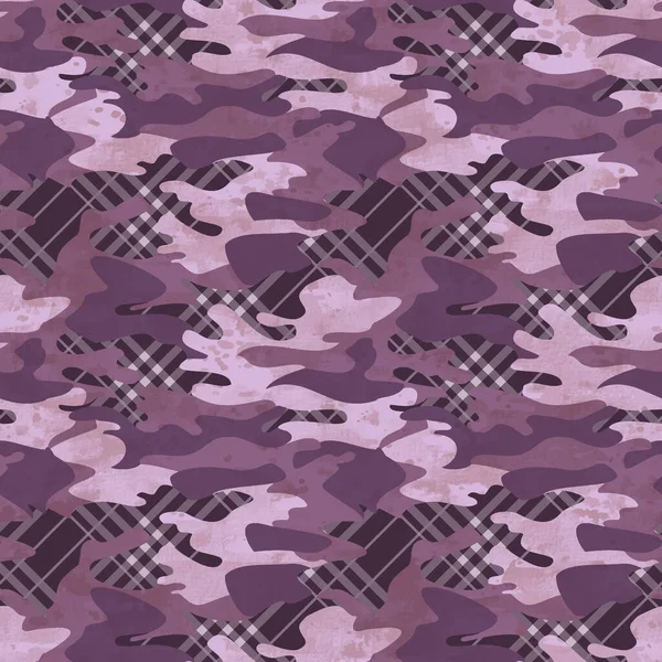 Naadloze Aquarel Kleurrijke Patroon Met Ruiteffect Camouflage Vlekken — Stockfoto