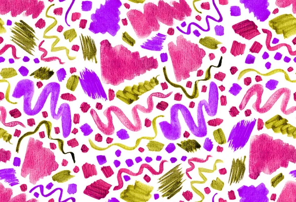 Hand Drawn Seamless Colorful Bright Pattern Brush Strokes — Stock Photo, Image