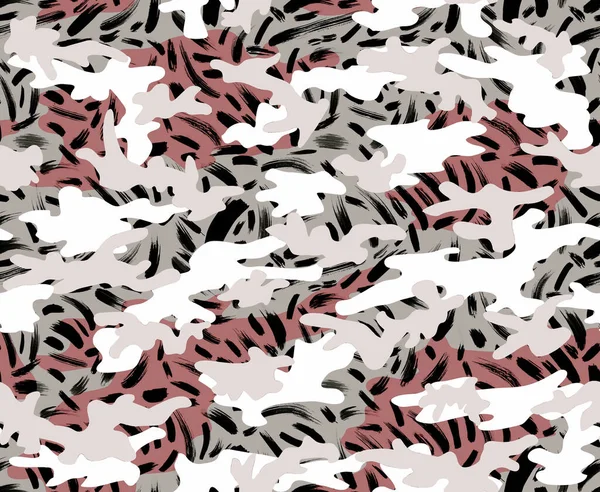 Fond Motif Camouflage Moderne Coloré Sans Couture Avec Des Pinceaux — Photo