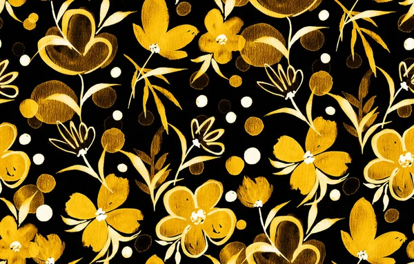 Ζωγραφισμένα Στο Χέρι Χωρίς Ραφή Πολύχρωμο Φωτεινό Μοτίβο Πολύχρωμα Λουλούδια — Φωτογραφία Αρχείου