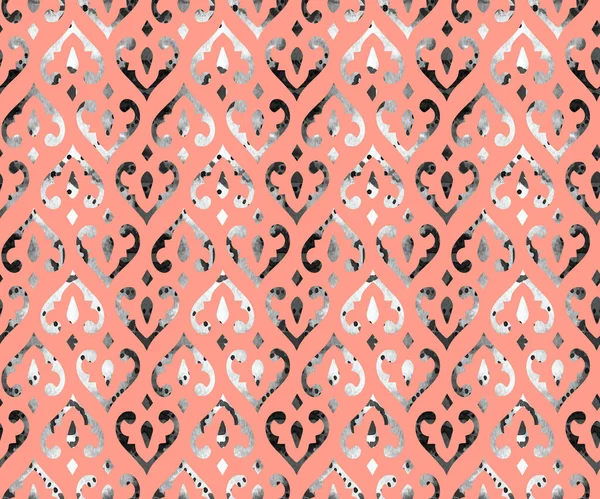 Hand Drawn Seamless Colorful Bright Pattern Heart Shapes — Fotografia de Stock