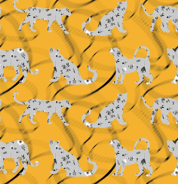Patrón Brillante Serpiente Sin Costura Con Formas Leopardo Manchado — Foto de Stock