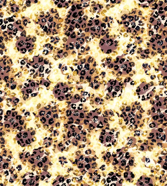 Hand Drawn Seamless Colorful Bright Pattern Leopard Spots — Stock Photo, Image