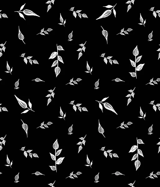 Handgezeichnete Nahtlose Bunte Helle Muster Mit Blättern — Stockfoto