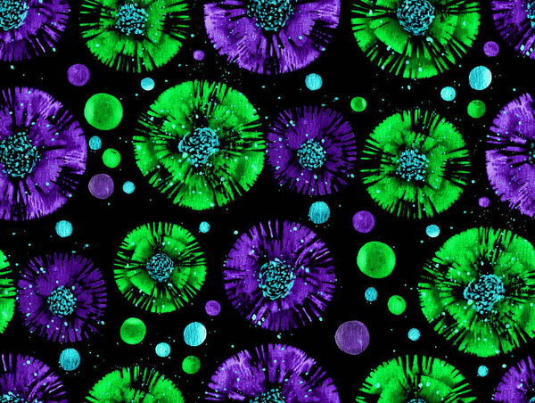 hand drawn seamless colorful bright pattern in diy shibori style
