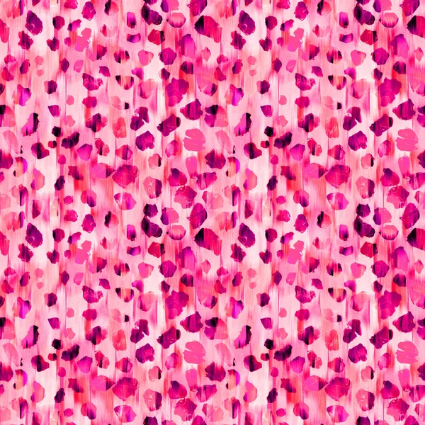 Hand Drawn Seamless Colorful Bright Pattern Leopard Spots Wooden Wall — Fotografia de Stock