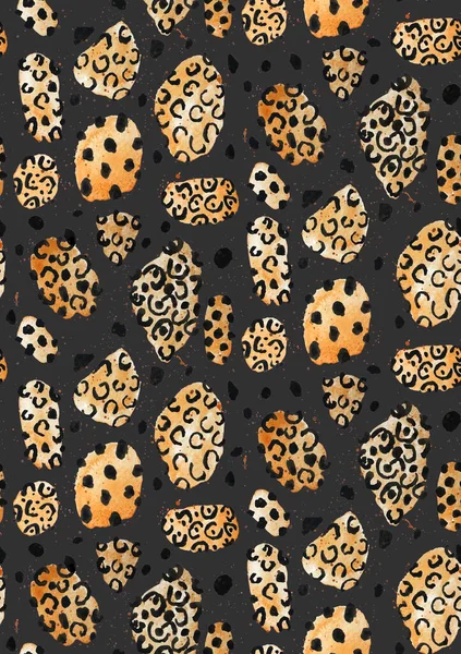 Hand Drawn Seamless Colorful Bright Pattern Leopard Spots — Stock Photo, Image