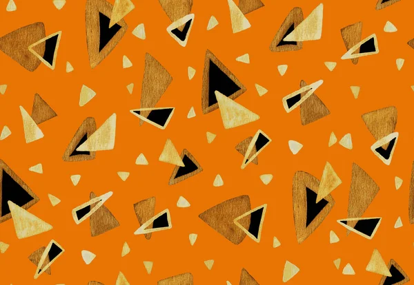 Ручний Намальований Безшовний Барвистий Яскравий Візерунок Розмитими Акварельними Формами Трикутників — стокове фото