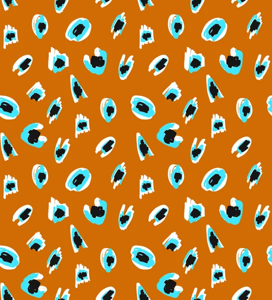 Hand Drawn Seamless Colorful Bright Pattern Leopard Spots — Stock Photo, Image