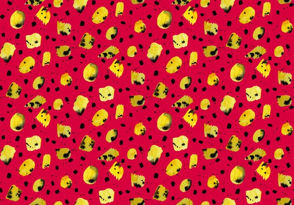 Hand Drawn Seamless Colorful Bright Pattern Paint Spots Dots — Stock Photo, Image