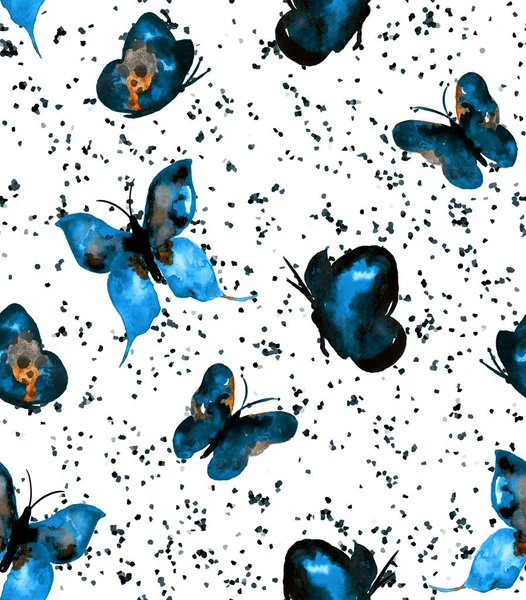Seamless Colorful Bright Pattern Butterflies Dots — Stock Photo, Image