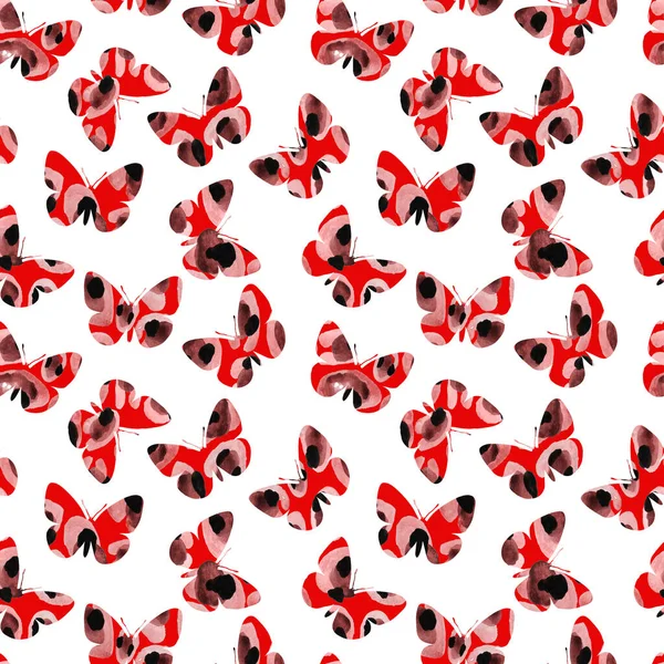 Nahtlose Bunte Helle Muster Mit Schmetterlingen Und Punkten — Stockfoto