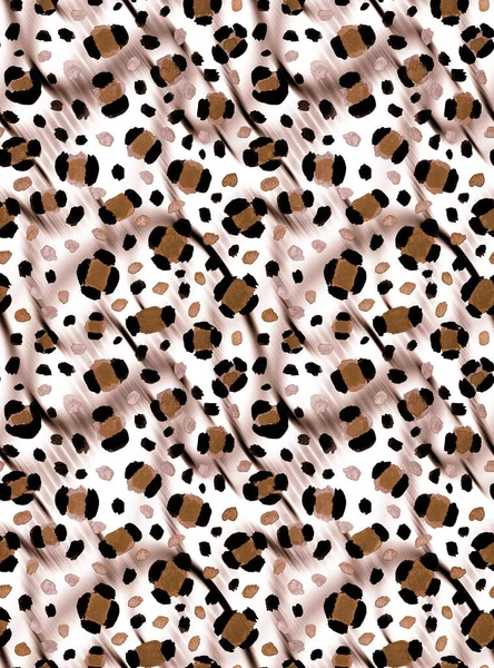 Seamless Faux Leopard Skin Pattern Black Spots — Stock Photo, Image