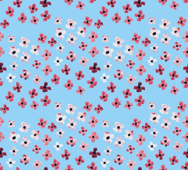 Küçük çiçeklerle renksiz el çizimi