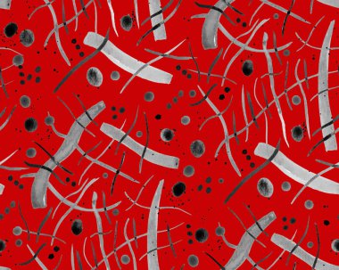 Boya lekeleri ve çizgilerle renksiz parlak desenler çizilmiş.