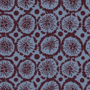 Renkli etnik noktalarla renksiz parlak desenler çizilmiş.