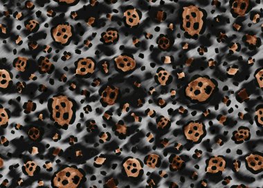 Leopar benekli, renksiz, parlak desenli el çizimi.