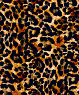 Leopar benekli, renksiz, parlak desenli el çizimi.