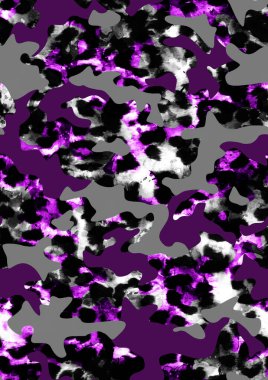 Kusursuz el çizimi soyut suluboya leopar çita derisi desenli benekli 