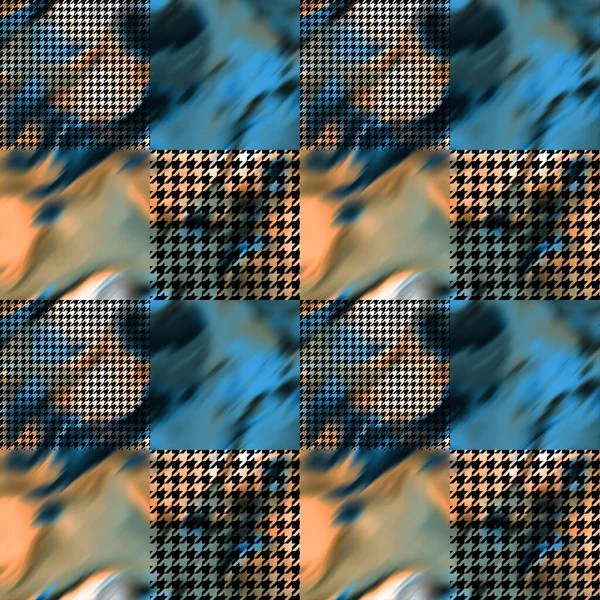 Abstract Naadloze Kleurrijke Heldere Das Kleurstof Patroon Met Vierkanten — Stockfoto